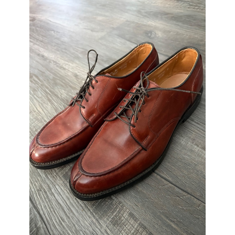 Allen Edmonds Bradley Mens 9.5 D Burgundy Leather Split Toe dress Derby shoe